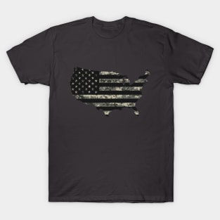 USA Flag - Urban Black T-Shirt